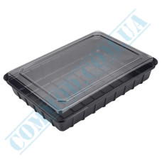 Black plastic sushi box 1500ml 245x165x46mm 10 pieces