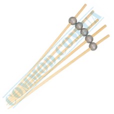 Wooden silver ball skewers 12cm 100 pieces