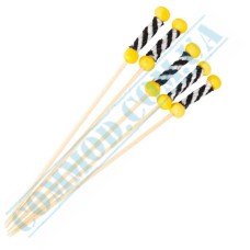 Wooden yellow-black mexico skewers 12cm 100 pieces