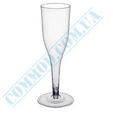120ml champagne clear plastic glass with clear stem