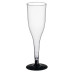 120ml glass-like champagne clear glass with black stem