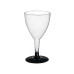 Бокал стеклоподобный для вина прозрачный 160мл на черной ножке