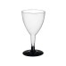 Бокал стеклоподобный для вина прозрачный 160мл на черной ножке