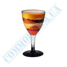 160ml glass-like wine clear glass with black stem