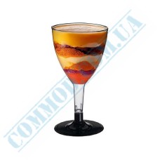 Бокал стеклоподобный для вина прозрачный 160мл на черной ножке