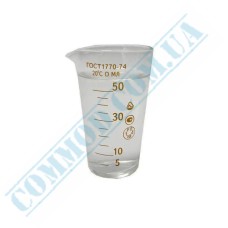 Стакан мерный мензурка 50мл стеклянный ГОСТ Стакан мерный мензурка 50мл стеклянный ГОСТ