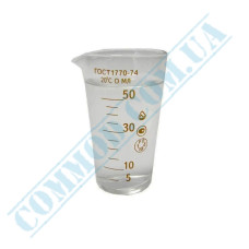 Стакан мерный мензурка 50мл стеклянный ГОСТ