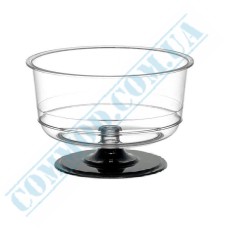 Clear dessert 200ml bowl with black stem