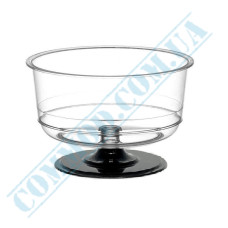 Glass-like dessert bowl 200ml with black stem