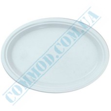 Oval white plastic plates 31x25cm 50 pieces