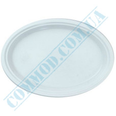 Тарелка овальная 31x25см пластиковая белая 50 штук