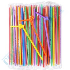 Artistic colored drinking straws 260x6mm 100 pieces