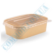 Kraft bowl 650ml with lid 50 pieces