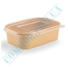 Kraft bowl 650ml with lid 50 pieces