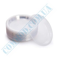 Тарелка пластиковая 17см прозрачная 100 штук Тарелка пластиковая 17см прозрачная 100 штук