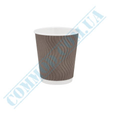 Brown rippled paper cups 180ml 30 pieces