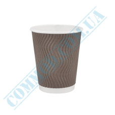 Brown rippled paper cups 250ml 30 pieces