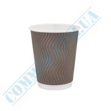 Стакан бумажный 250мл гофрированный коричневый 30 штук Стакан бумажный 250мл гофрированный коричневый 30 штук
