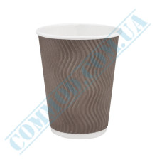Brown rippled paper cups 400ml 30 pieces