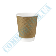 Стакан бумажный 180мл двухслойный крафт зерно 25 штук