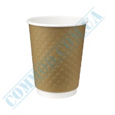 Kraft beans double wall paper cups 400ml 20 pieces
