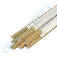 Individualy wrapped kraft paper drinking straws 200x6mm 100 pieces