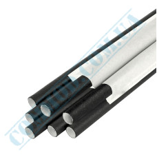 Individualy wrapped black paper drinking straws 200x6mm 50 pieces