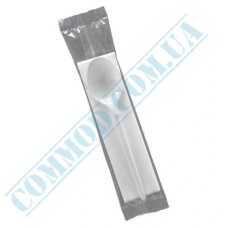 Cutlery set white spoon and napkin 100 pieces