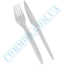 Набор прозрачных вилка и нож Bittner 100 штук