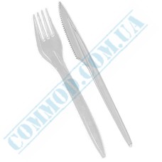 Cutlery set Bittner clear fork and knife 100 pieces