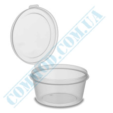 Clear plastic sauce bowl with lid 100ml 50 pieces