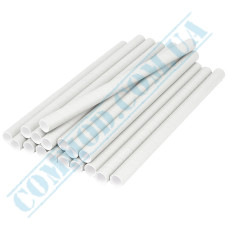 Бумажная трубочка Bubble tea 200x11мм белая 100 штук