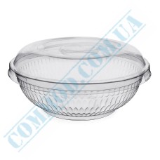 Clear salad bowl 670ml with lid 25 pieces