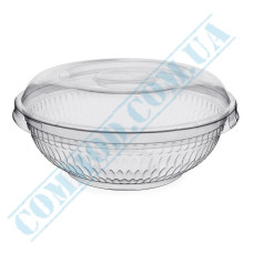 Clear salad bowl 670ml with lid 25 pieces