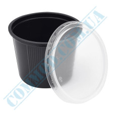 Plastic clear lid D-110mm for black plastic soup bowl 350/500ml 50 pieces